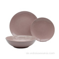 Großhandel rosa rundes Teller Abendessen Keramik -Geschirr